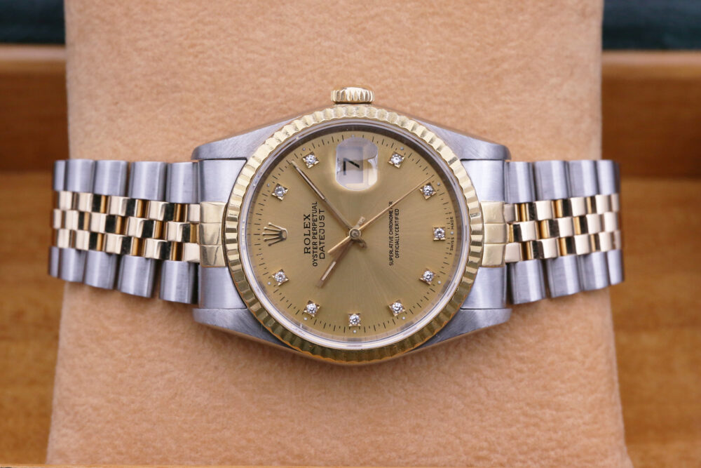 Rolex Datejust Champagne Diamond Dial 16233 36mm 1988 - Image 5