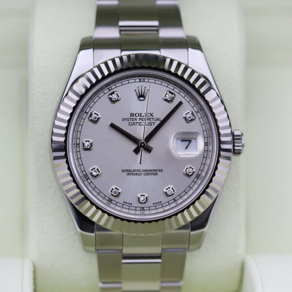 Rolex 116334 Silver Diamond DATEJUST II 41mm 2010